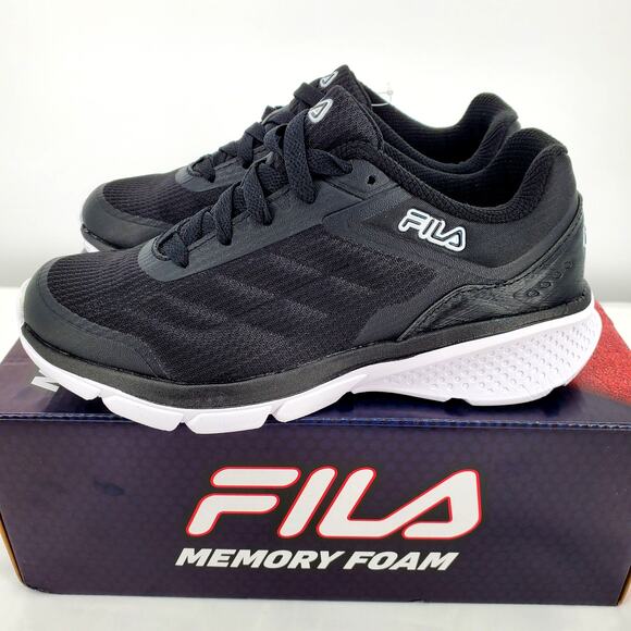 Fila Womens 6.5‎ Memory Core Callibration 23 Lightweight Black Sneakers New - Picture 3 of 9